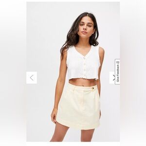 BDG Lara Chino Pocket Mini Skirt size small missing inside button closure